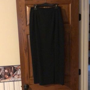 Black midi skirt with thigh high slit